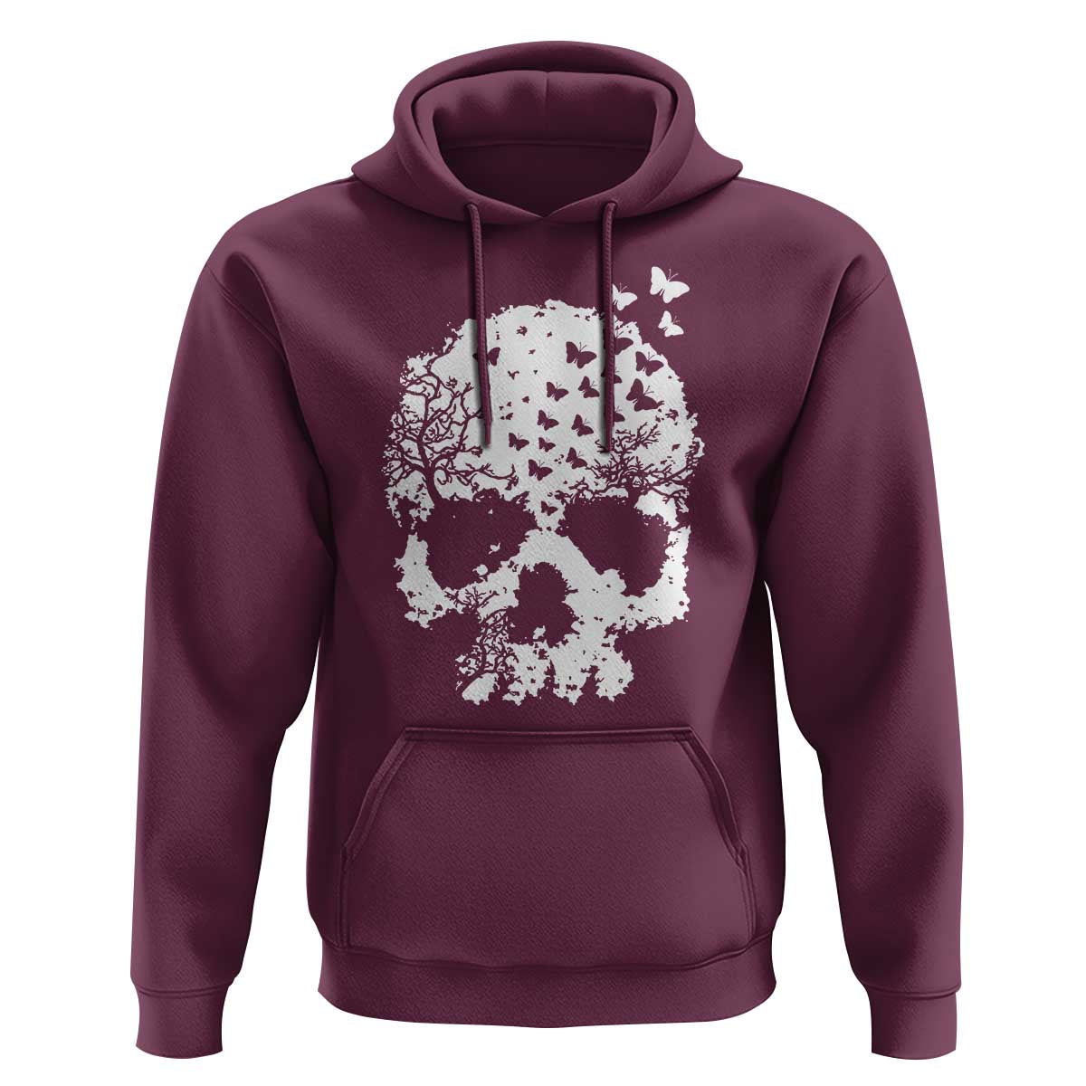 Dark Gothic Graphic Skull Floral Butterfly Hoodie