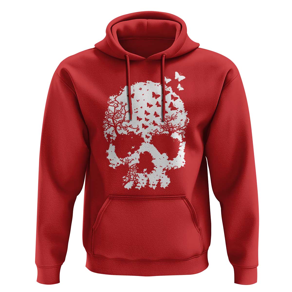 Dark Gothic Graphic Skull Floral Butterfly Hoodie