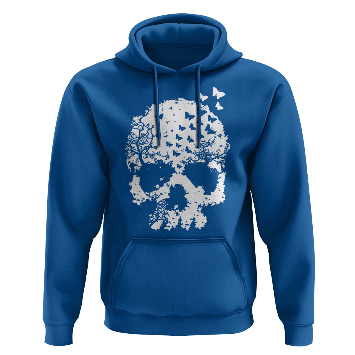 Dark Gothic Graphic Skull Floral Butterfly Hoodie