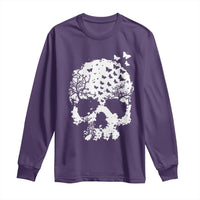 Dark Gothic Graphic Skull Floral Butterfly Long Sleeve Shirt