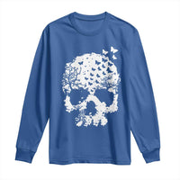 Dark Gothic Graphic Skull Floral Butterfly Long Sleeve Shirt