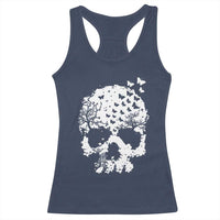 Dark Gothic Graphic Skull Floral Butterfly Racerback Tank Top