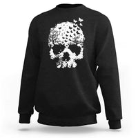 Dark Gothic Graphic Skull Floral Butterfly Sweatshirt