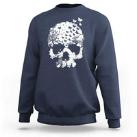 Dark Gothic Graphic Skull Floral Butterfly Sweatshirt
