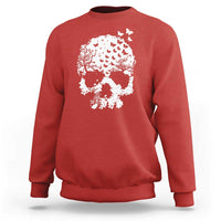 Dark Gothic Graphic Skull Floral Butterfly Sweatshirt