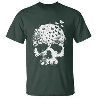 Dark Gothic Graphic Skull Floral Butterfly T Shirt