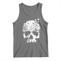 Dark Gothic Graphic Skull Floral Butterfly Tank Top
