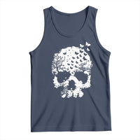 Dark Gothic Graphic Skull Floral Butterfly Tank Top
