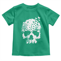 Dark Gothic Graphic Skull Floral Butterfly Toddler T Shirt