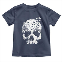Dark Gothic Graphic Skull Floral Butterfly Toddler T Shirt