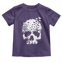 Dark Gothic Graphic Skull Floral Butterfly Toddler T Shirt