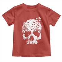 Dark Gothic Graphic Skull Floral Butterfly Toddler T Shirt