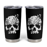 Dark Gothic Graphic Skull Floral Butterfly Tumbler Cup