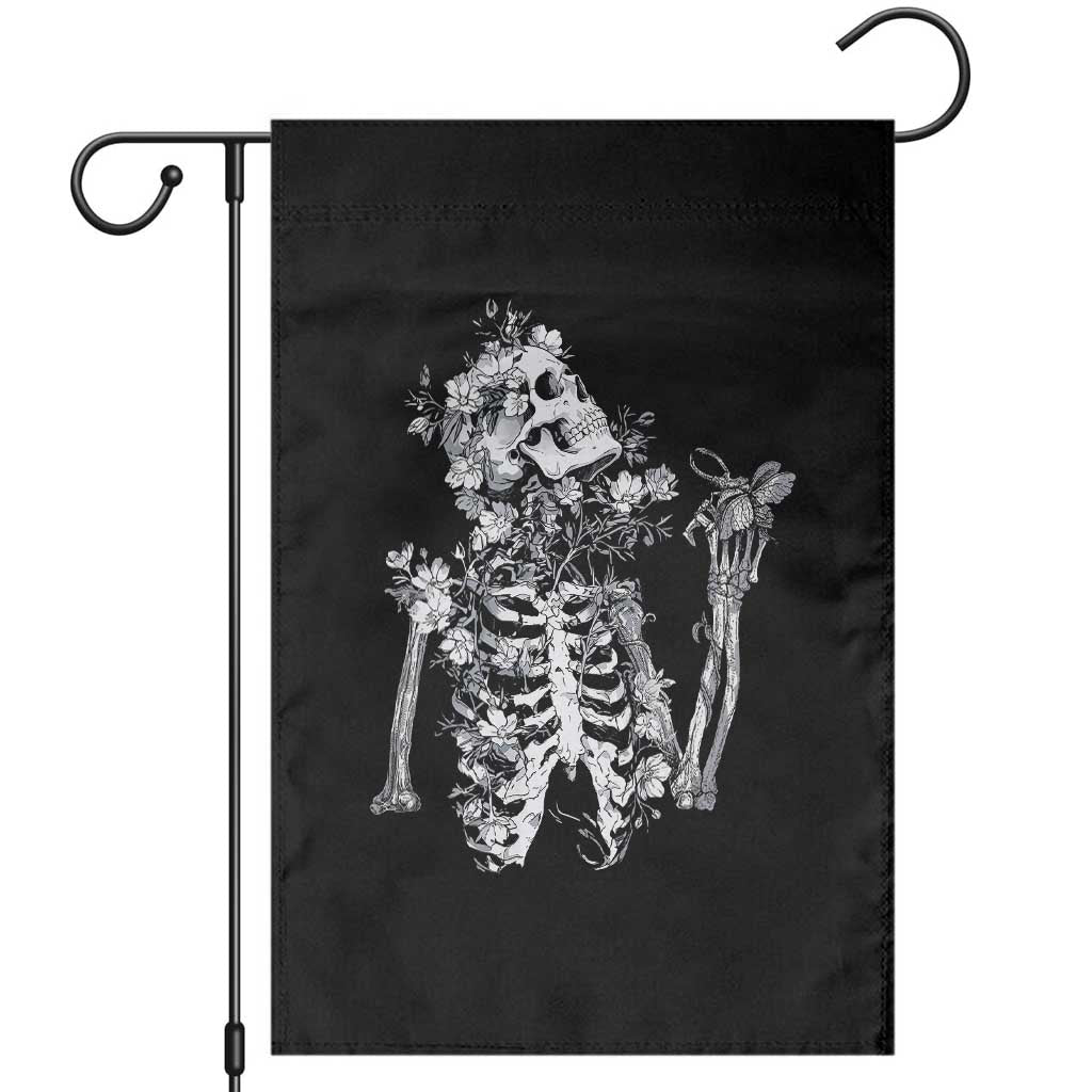 Gothic Grunge Floral Skeleton Garden Flag Dark Alternative Aesthetic For Women
