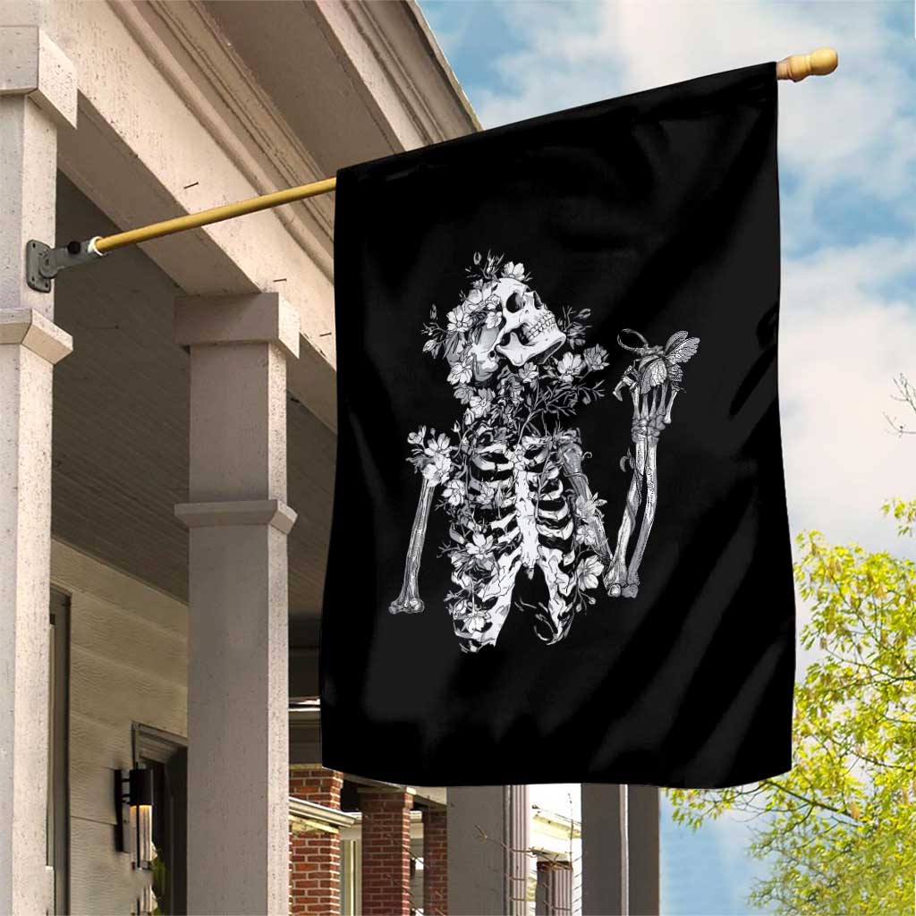Gothic Grunge Floral Skeleton Garden Flag Dark Alternative Aesthetic For Women
