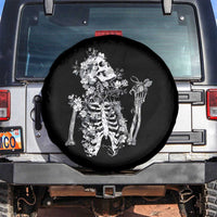 Gothic Grunge Floral Skeleton Spare Tire Cover Dark Alternative Aesthetic For Women