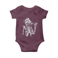 Gothic Grunge Floral Skeleton Baby Onesie Dark Alternative Aesthetic For Women