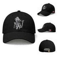Gothic Grunge Floral Skeleton Baseball Cap Dark Alternative Aesthetic For Women