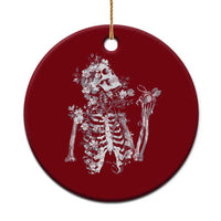Gothic Grunge Floral Skeleton Ceramic Ornament Dark Alternative Aesthetic For Women