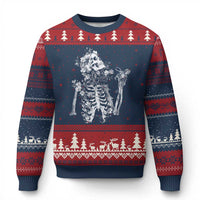 Gothic Grunge Floral Skeleton Ugly Christmas Sweater Dark Alternative Aesthetic For Women