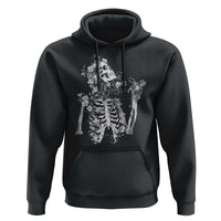 Gothic Grunge Floral Skeleton Hoodie Dark Alternative Aesthetic For Women
