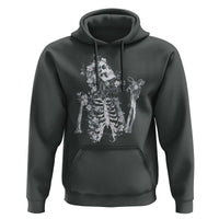 Gothic Grunge Floral Skeleton Hoodie Dark Alternative Aesthetic For Women