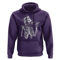 Gothic Grunge Floral Skeleton Hoodie Dark Alternative Aesthetic For Women