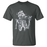 Gothic Grunge Floral Skeleton T Shirt Dark Alternative Aesthetic For Women