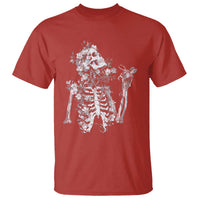 Gothic Grunge Floral Skeleton T Shirt Dark Alternative Aesthetic For Women