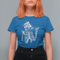Gothic Grunge Floral Skeleton T Shirt For Women Dark Alternative Aesthetic For Women