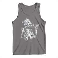 Gothic Grunge Floral Skeleton Tank Top Dark Alternative Aesthetic For Women