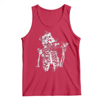 Gothic Grunge Floral Skeleton Tank Top Dark Alternative Aesthetic For Women
