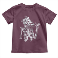 Gothic Grunge Floral Skeleton Toddler T Shirt Dark Alternative Aesthetic For Women