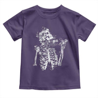 Gothic Grunge Floral Skeleton Toddler T Shirt Dark Alternative Aesthetic For Women