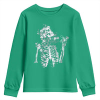 Gothic Grunge Floral Skeleton Youth Sweatshirt Dark Alternative Aesthetic For Women