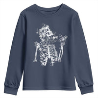 Gothic Grunge Floral Skeleton Youth Sweatshirt Dark Alternative Aesthetic For Women