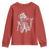Gothic Grunge Floral Skeleton Youth Sweatshirt Dark Alternative Aesthetic For Women