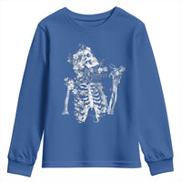 Gothic Grunge Floral Skeleton Youth Sweatshirt Dark Alternative Aesthetic For Women