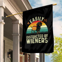 Easily Distracted By Wieners Garden Flag Funny Dachshund Dog In A Hot Dog Costume - Wonder Print Shop
