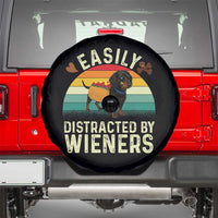 Easily Distracted By Wieners Spare Tire Cover Funny Dachshund Dog In A Hot Dog Costume - Wonder Print Shop