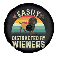 Easily Distracted By Wieners Spare Tire Cover Funny Dachshund Dog In A Hot Dog Costume - Wonder Print Shop