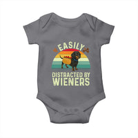 Easily Distracted By Wieners Baby Onesie Funny Dachshund Dog In A Hot Dog Costume - Wonder Print Shop