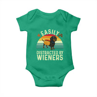 Easily Distracted By Wieners Baby Onesie Funny Dachshund Dog In A Hot Dog Costume - Wonder Print Shop