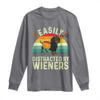 Easily Distracted By Wieners Long Sleeve Shirt Funny Dachshund Dog In A Hot Dog Costume - Wonder Print Shop
