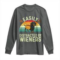Easily Distracted By Wieners Long Sleeve Shirt Funny Dachshund Dog In A Hot Dog Costume - Wonder Print Shop