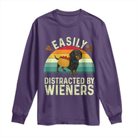 Easily Distracted By Wieners Long Sleeve Shirt Funny Dachshund Dog In A Hot Dog Costume - Wonder Print Shop