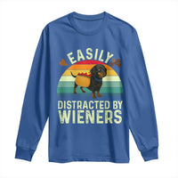 Easily Distracted By Wieners Long Sleeve Shirt Funny Dachshund Dog In A Hot Dog Costume - Wonder Print Shop