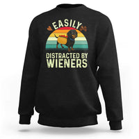 Easily Distracted By Wieners Sweatshirt Funny Dachshund Dog In A Hot Dog Costume - Wonder Print Shop