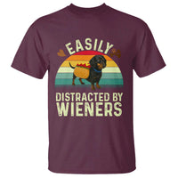 Easily Distracted By Wieners T Shirt Funny Dachshund Dog In A Hot Dog Costume - Wonder Print Shop
