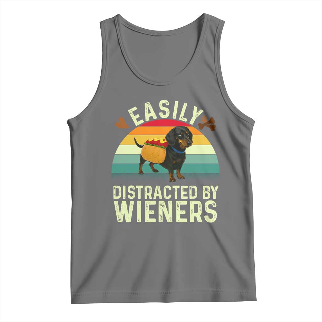 Easily Distracted By Wieners Tank Top Funny Dachshund Dog In A Hot Dog Costume - Wonder Print Shop
